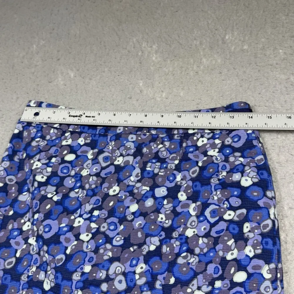 Boden Floral Pencil Skirt Women’s 6L Blue White Floral Cotton Blend Knee Length